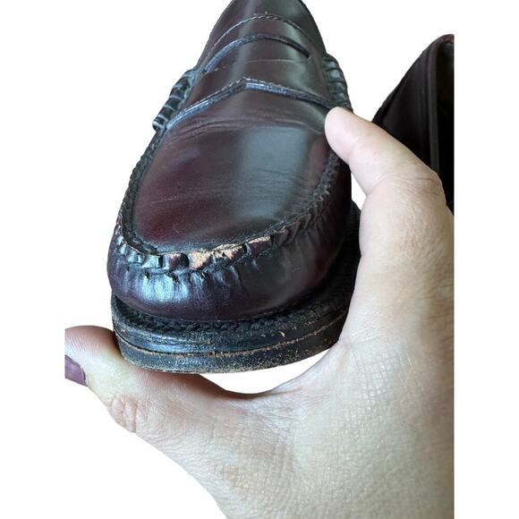 Johnston & Murphy Aristocraft Penny Loafers Burgundy Leather Size 8 - Picture 5 of 7